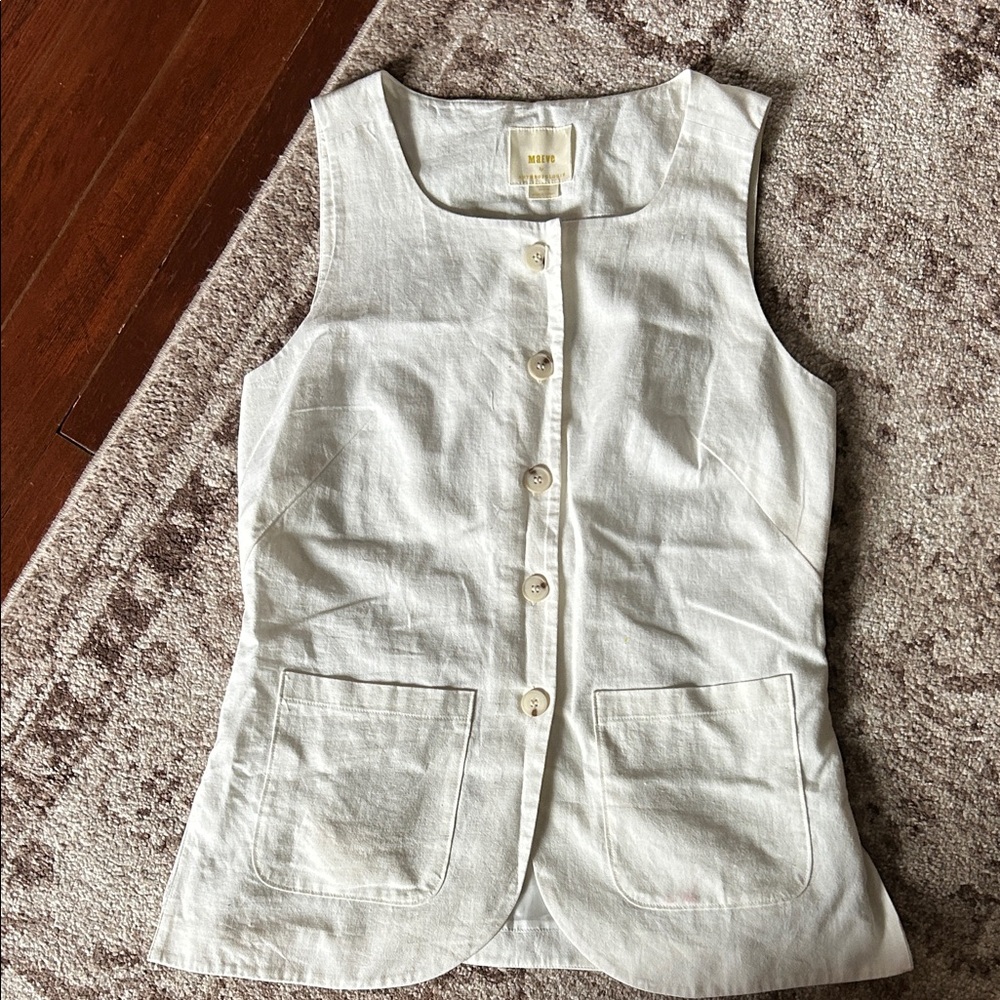 Maeve Cream Button-Down Blouse